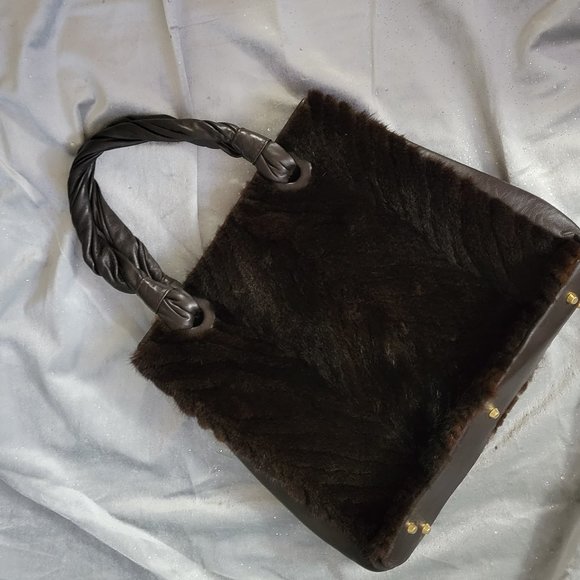 PAOLA MASI MINK LEATHER TOTE EXCELLENT TOTE BAG